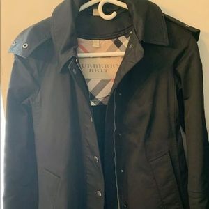 Burberry Brit Bowpark Women’s Raincoat With Removable Vest Liner Black Size 2